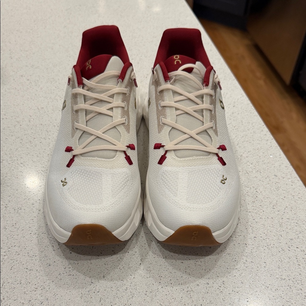 On Running Men's Low-Top Athletic Sneakers in Cream & Burgundy